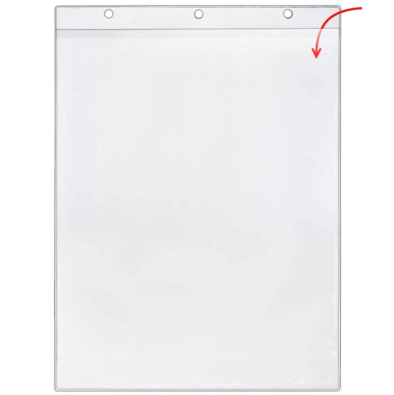 STORE SMART StoreSMART - Sheet Protector - Holes on Short Side, Open Short Side - 10-Pack - 8 1/2" x 11" - Clear Vinyl Plastic - VH1430-10 - Image 1